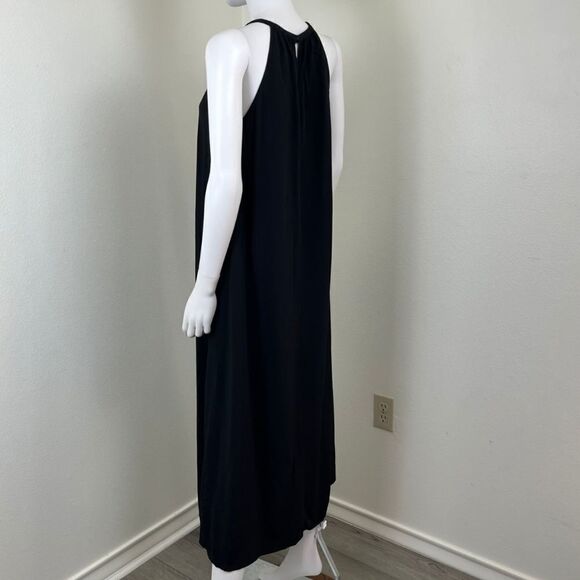 Eileen Fisher Women Size S Black Tencel Viscose Crepe Midi NEW Halter Dress - Picture 8 of 16